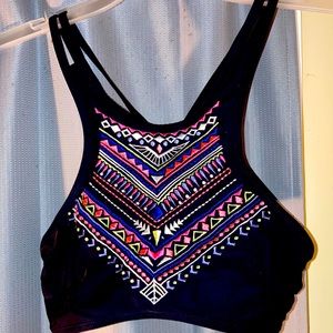 OP tribal print strappy bra top size S in EUC